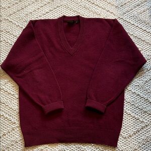 Nordstrom vintage Men's Deep Red V-Neck Sweater